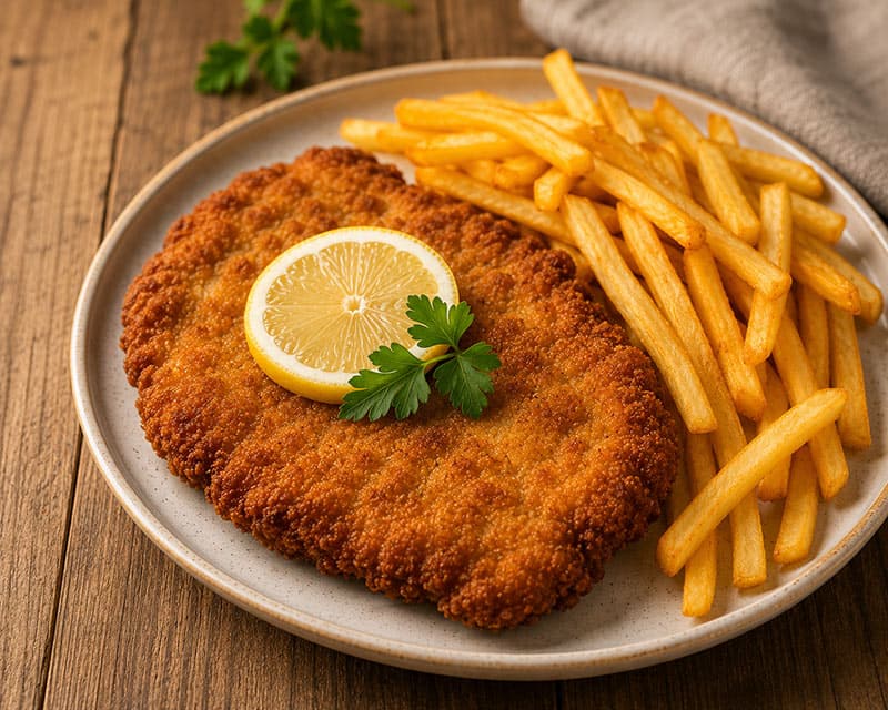 Schnitzel mit Pommes